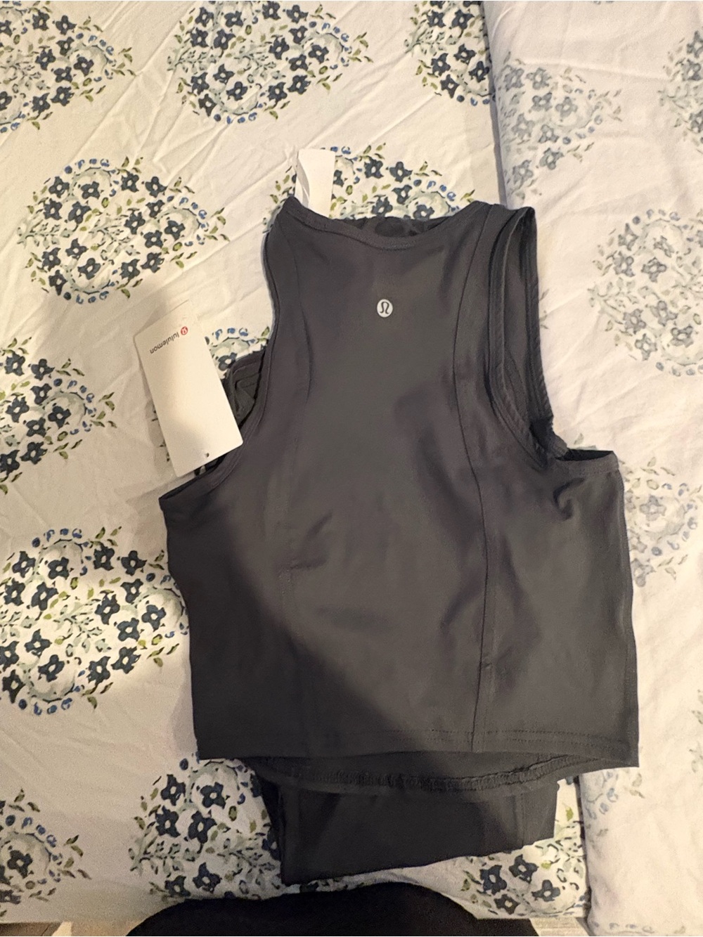 lululemon athletica Black Racerback Crop Tank